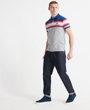 Superdry Organic Cotton Malibu Stripe Férfi Póló Kék/Csíkok | BDFPL6327